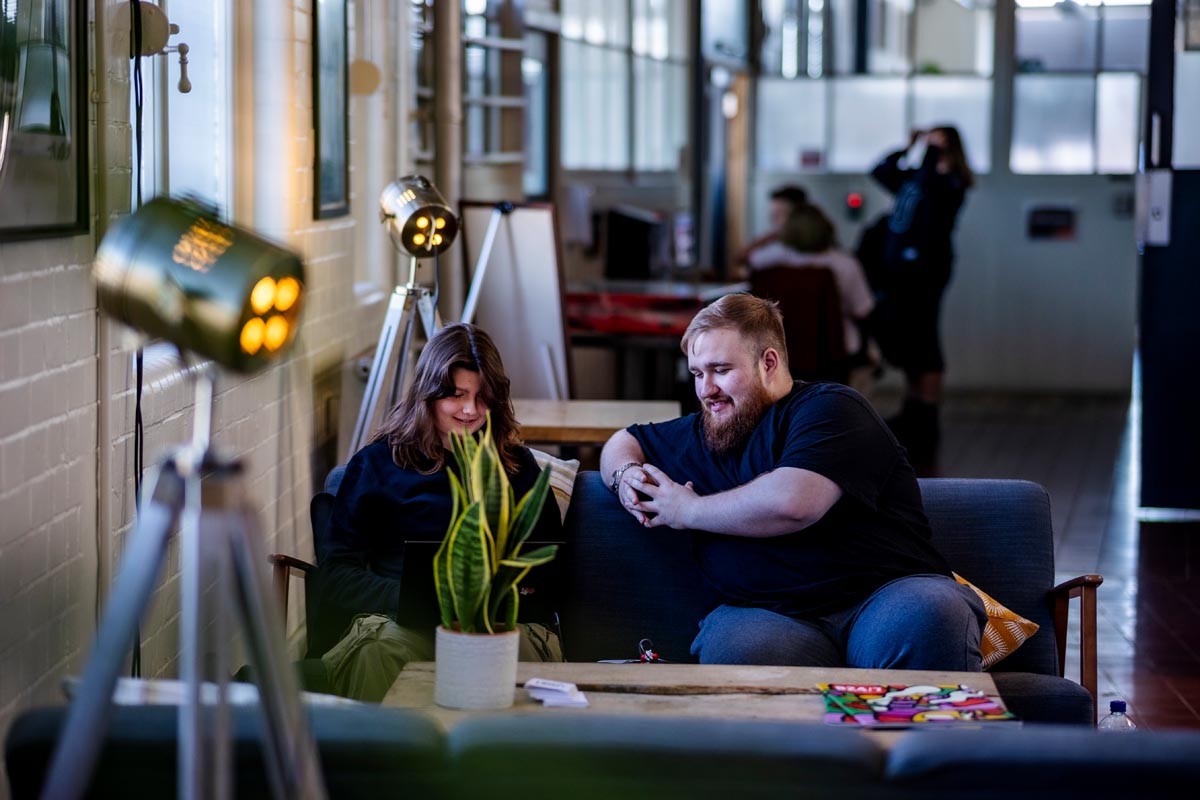 Boomsatsuma degree students sat at Tobacco Factory
