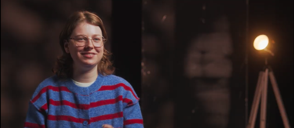 Screenshot from Interview with Filmmaking: Production Graduate, Evie.
